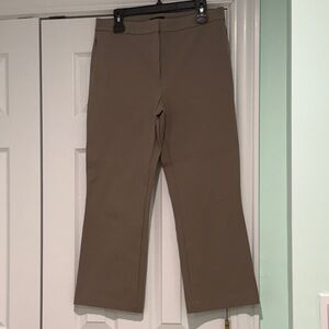 Theory Tan Cropped Kick Flare Pants Size 10